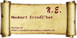Neubert Erzsébet névjegykártya